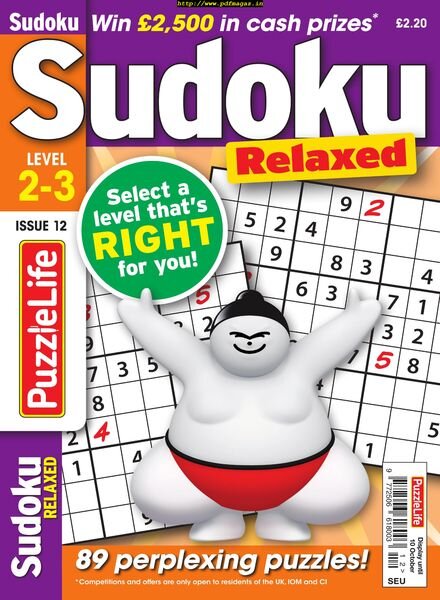 PuzzleLife Sudoku Relaxed – September 2019 Cover