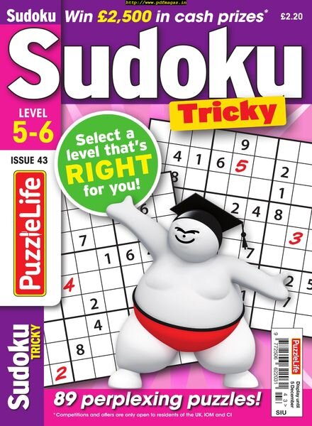 PuzzleLife Sudoku Tricky – November 2019 Cover