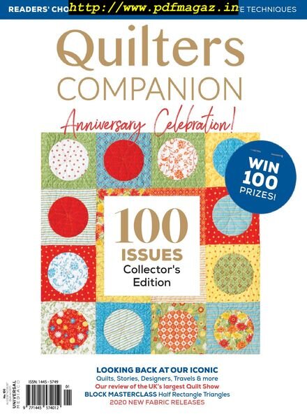 Quilters Companion – November 2019 Cover
