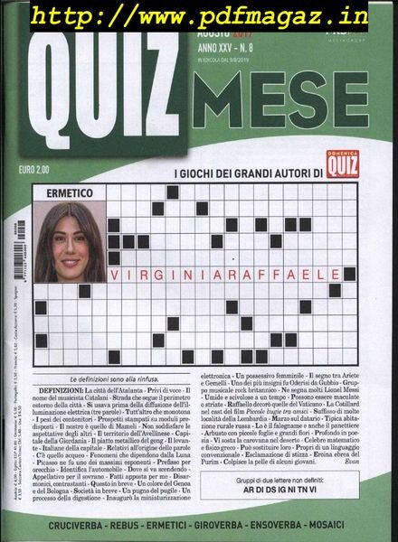 Quiz Mese – Agosto 2019 Cover