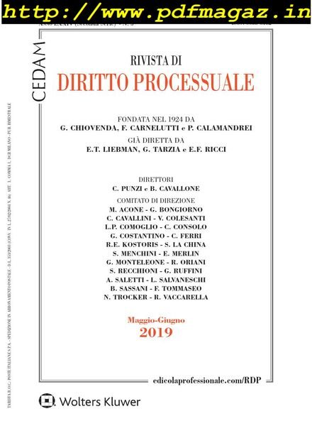 Rivista di Diritto Processuale – Maggio-Giugno Cover