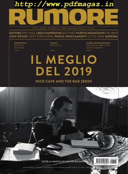 Rumore – Dicembre 2019 Cover