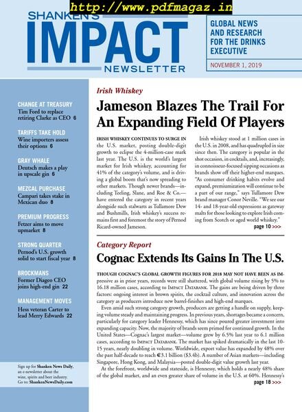 Shanken’s Impact Newsletter – November 2019 Cover
