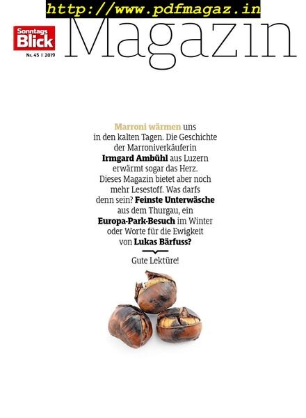SonntagsBlick – 10 November 2019 Cover
