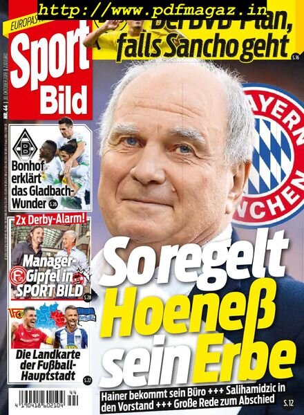 Sport Bild – 30 Oktober 2019 Cover