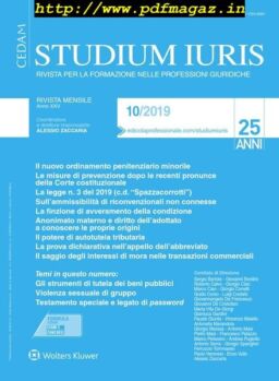 Studium Iuris – Ottobre 2019