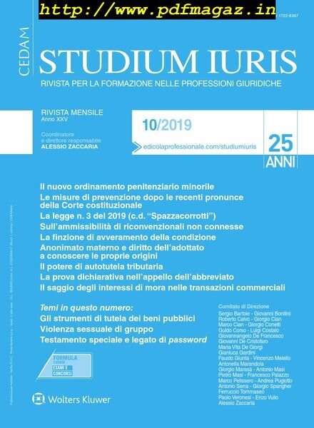 Studium Iuris – Ottobre 2019 Cover
