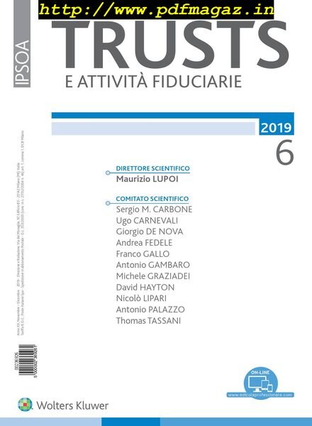 Trusts e attivita fiduciarie – Novembre 2019 Cover