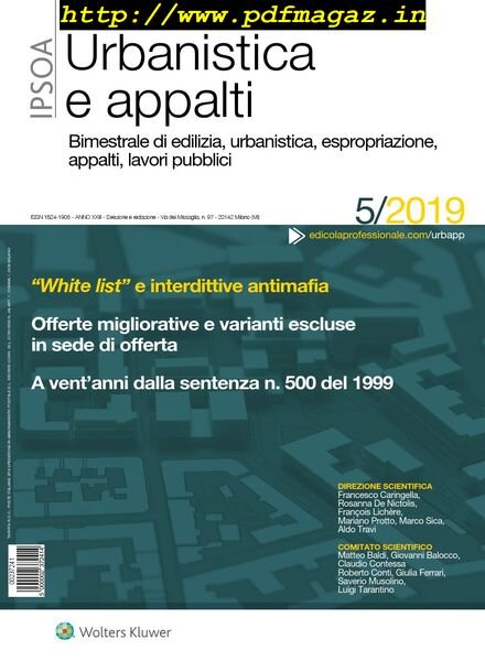Urbanistica e appalti – Settembre-Ottobre 2019 Cover