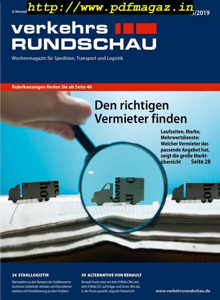 VerkehrsRundschau – 05 November 2019 Cover