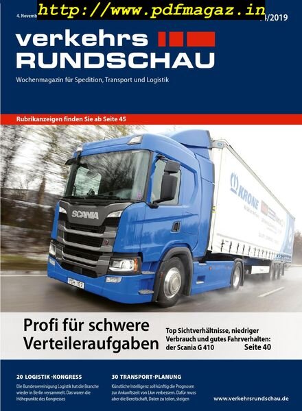 VerkehrsRundschau – 29 Oktober 2019 Cover