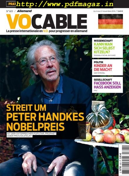 Vocable Allemand – 14 novembre 2019 Cover
