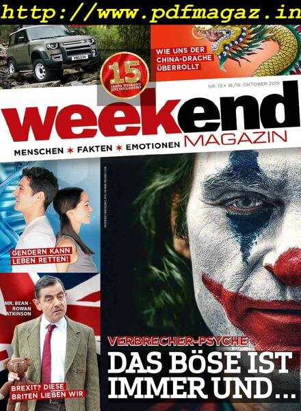 Weekend Magazin – 18 Oktober 2019 Cover