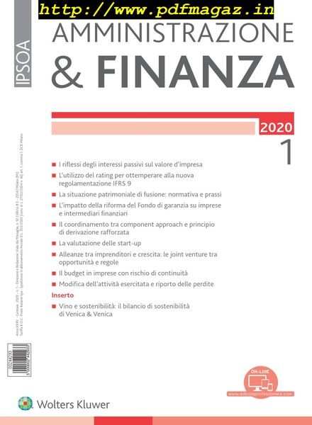 Amministrazione & Finanza – Gennaio 2020 Cover