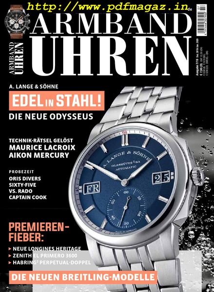 Armbanduhren – November 2019 Cover