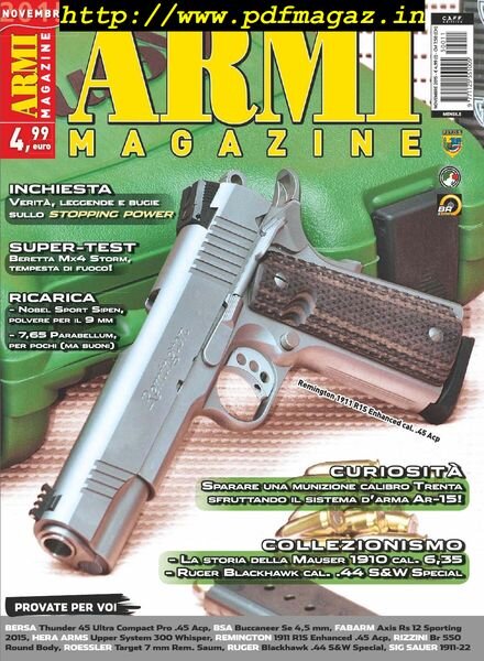 Armi Magazine – Novembre 2015 Cover