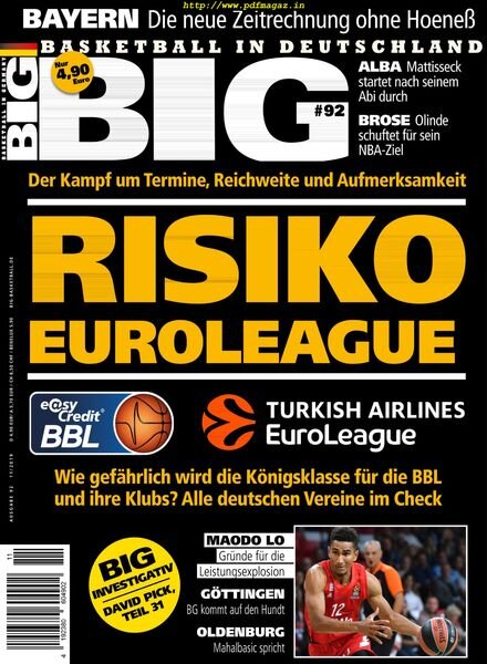 BIG Basketball in Germany – Dezember 2019 Cover
