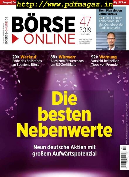 BOrse Online – 21 November 2019 Cover