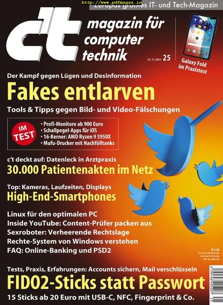c’t Magazin – 23 November 2019 Cover