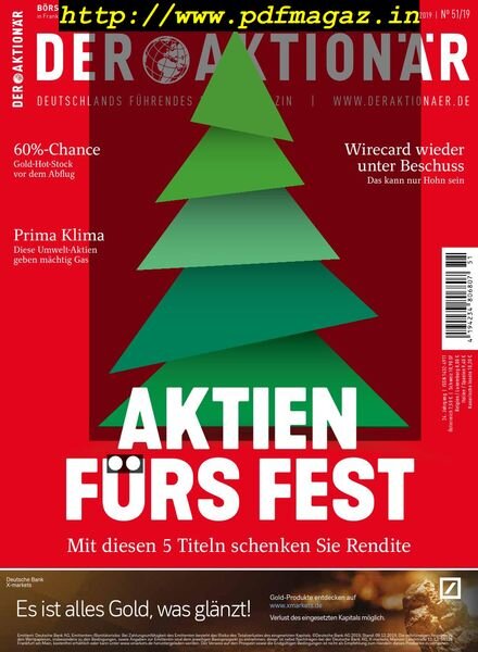 Der Aktionar – 12 Dezember 2019 Cover