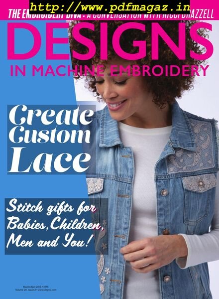 Designs in Machine Embroidery – March-April 2019 Cover