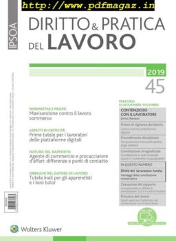 Diritto e Pratica del Lavoro – 23 Novembre 2019