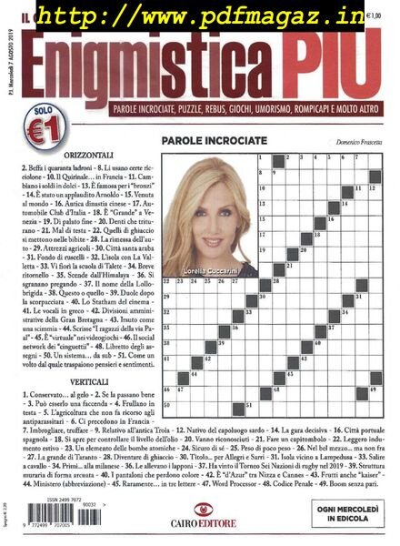 Enigmistica PIU – 13 Agosto 2019 Cover