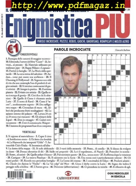 Enigmistica PIU – 20 Agosto 2019 Cover