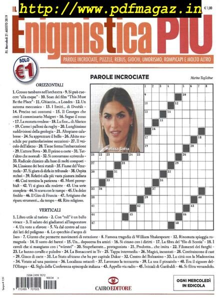 Enigmistica PIU – 27 Agosto 2019 Cover