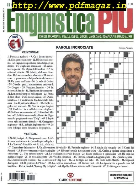 Enigmistica PIU – 6 Agosto 2019 Cover