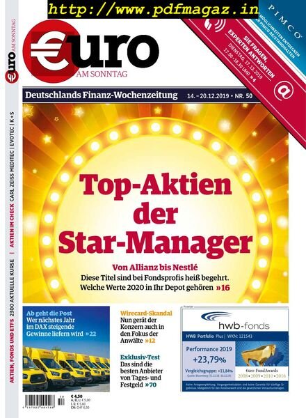 Euro am Sonntag – 14 Dezember 2019 Cover