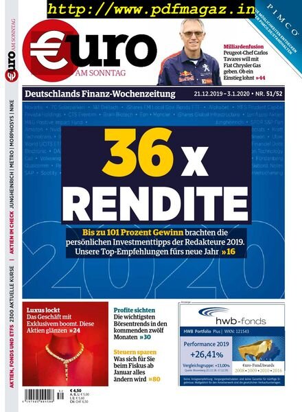 Euro am Sonntag – 21 Dezember 2019 Cover