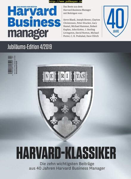 Harvard Business Manager – Jubilaums-Edition 4 – September 2019 Cover