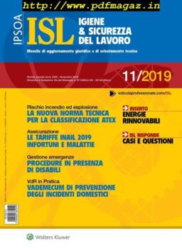 Igiene & Sicurezza del Lavoro – Novembre 2019