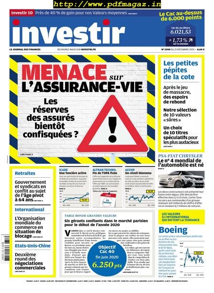 Investir – 21 Decembre 2019 Cover