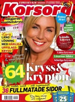 Korsord – 09 december 2019