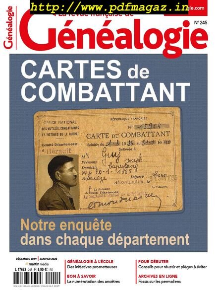 La Revue Francaise de Genealogie – Decembre 2019 – Janvier 2020 Cover