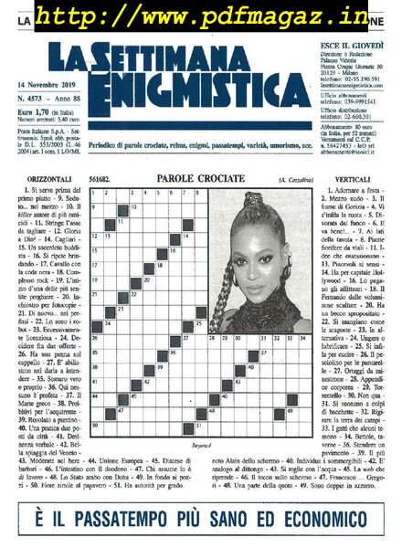 La Settimana Enigmistica – 14 Novembre 2019 Cover