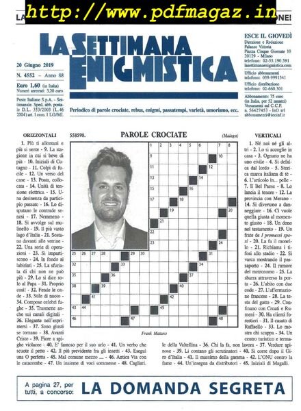 La Settimana Enigmistica – 20 Giugno 2019 Cover