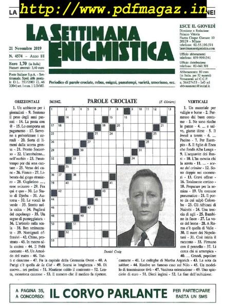 La Settimana Enigmistica – 21 Novembre 2019 Cover