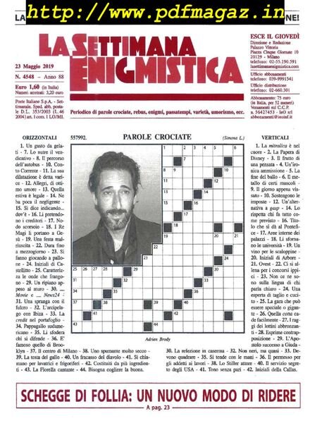 La Settimana Enigmistica – 23 Maggio 2019 Cover