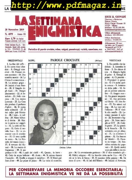 La Settimana Enigmistica – 28 Novembre 2019 Cover