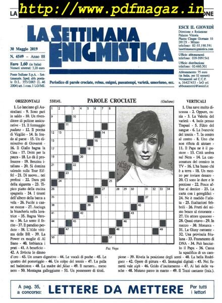 La Settimana Enigmistica – 30 Maggio 2019 Cover