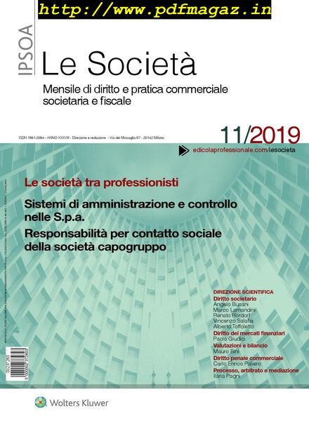 Le Societa – Novembre 2019 Cover
