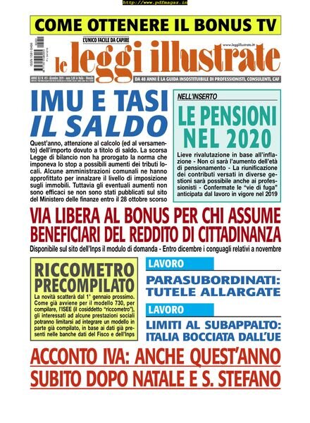 Leggi Illustrate – dicembre 2019 Cover