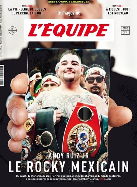 L’Equipe Magazine – 7 Decembre 2019 Cover