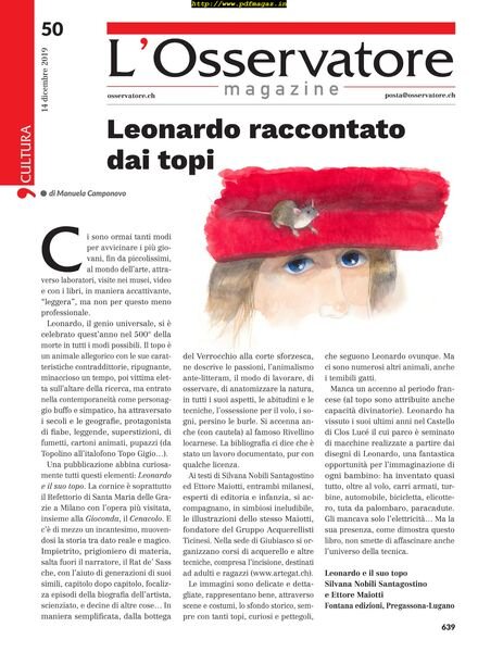 L’Osservatore – 14 dicembre 2019 Cover
