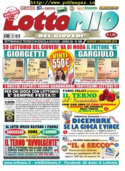 Lottomio del Giovedi – 5 Dicembre 2019