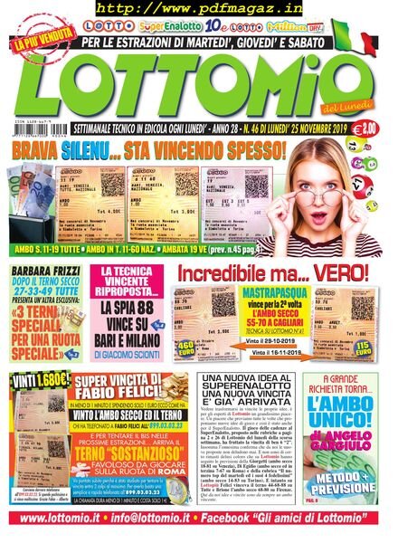 Lottomio del Lunedi – 25 Novembre 2019 Cover