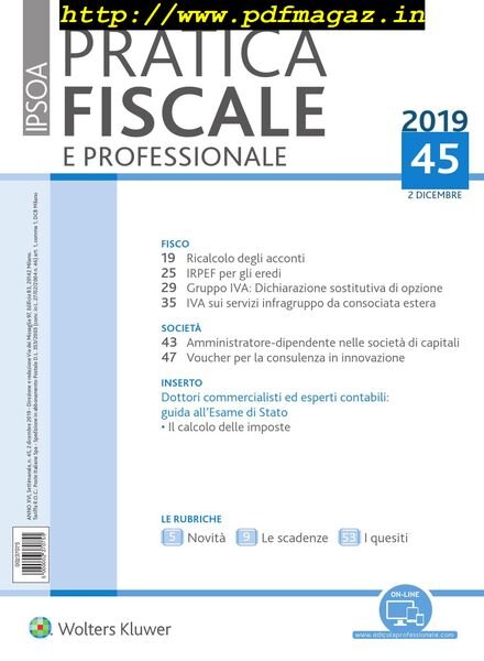 Pratica Fiscale e Professionale – 2 Dicembre 2019 Cover